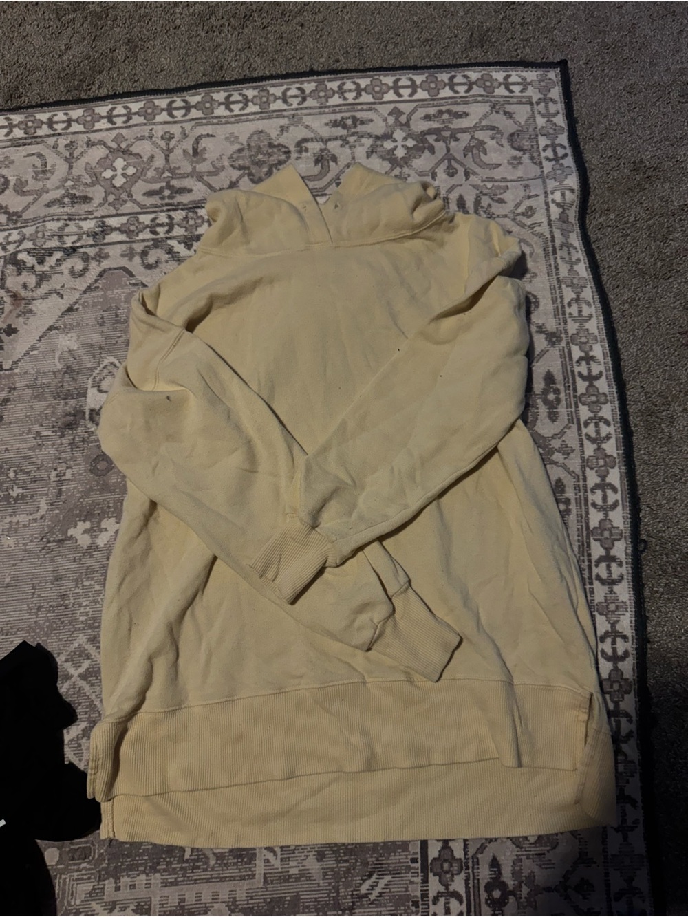 SO Men's Light Cream Zip-Up Sweater Hoodie